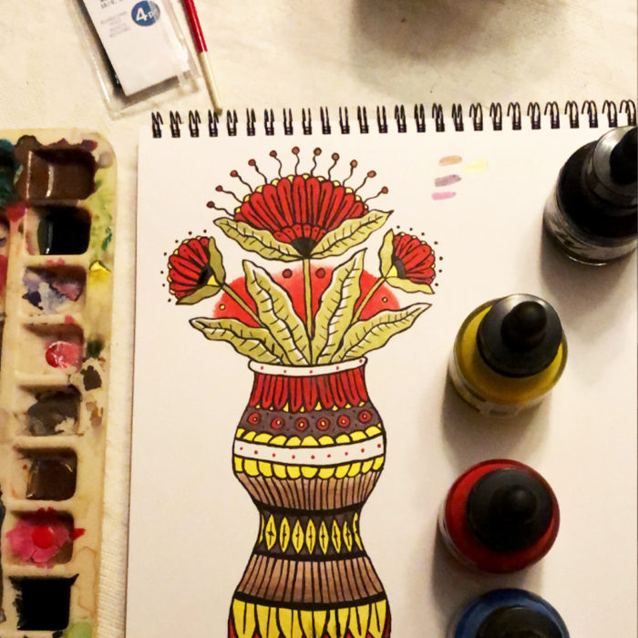 Gather Illustration Pete Reynolds Tattoo Study Flower