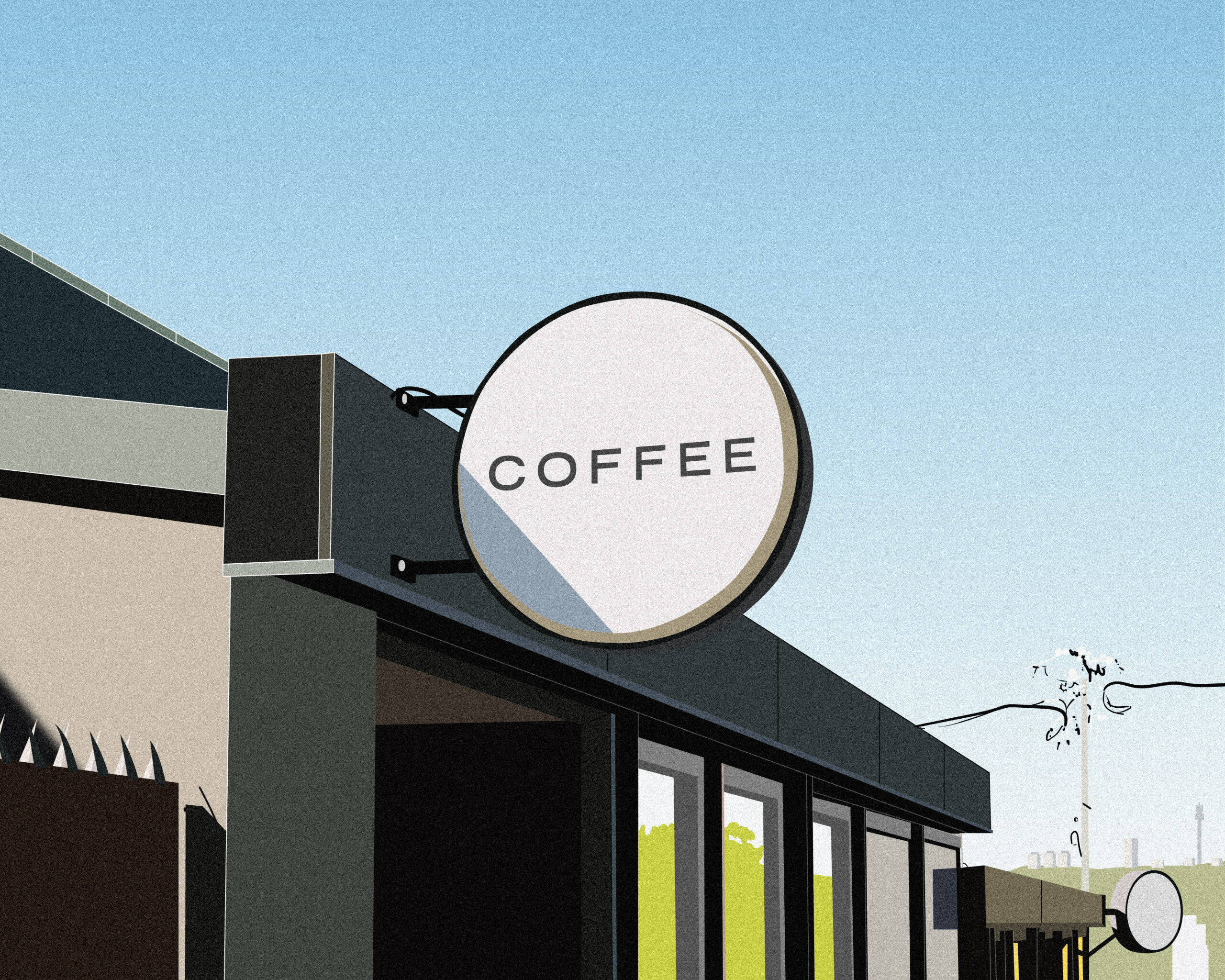 Coffee Architectural Illustration by Pete Reynolds Gather
