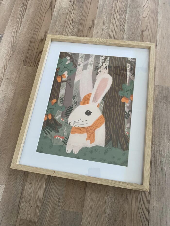 Rabbit illustration for nursery by Pete Reynolds Gather